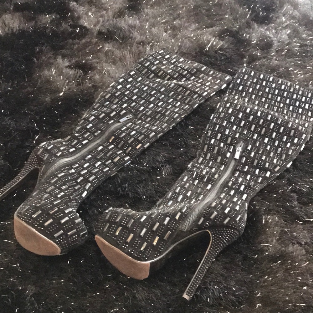 Black Bling Boots